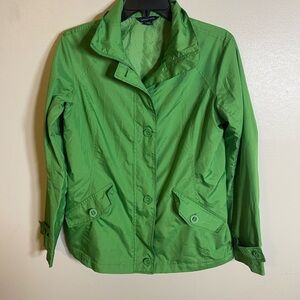 Lands End Green Women's Raincoat Jacket XS